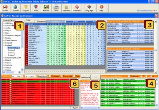 Leagues, standing, rounds, predictions and statistics are in the main window. Complete football analysis!